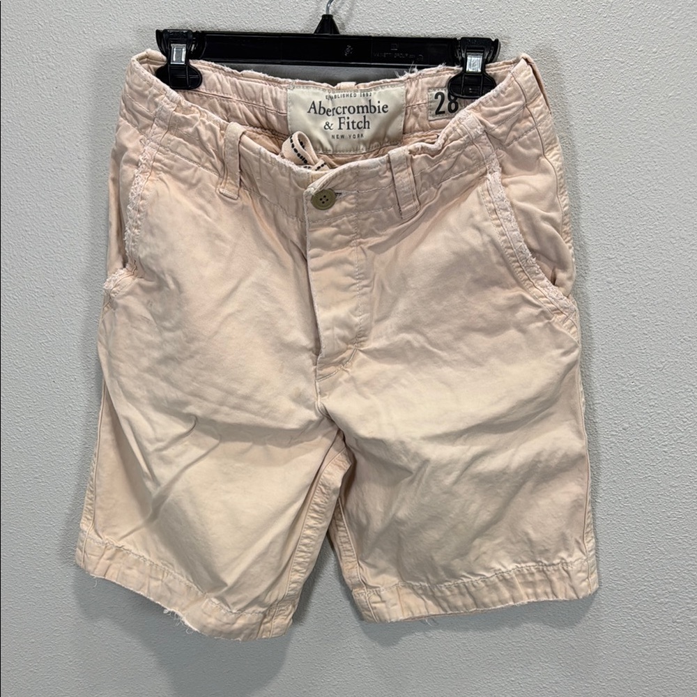 Abercrombie & Fitch Y2K peach Flat Front Shorts Lightweight Casual distressed